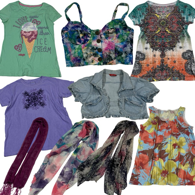 Y2K Summer Mix Style Quần áo Nhật Bản hai tay