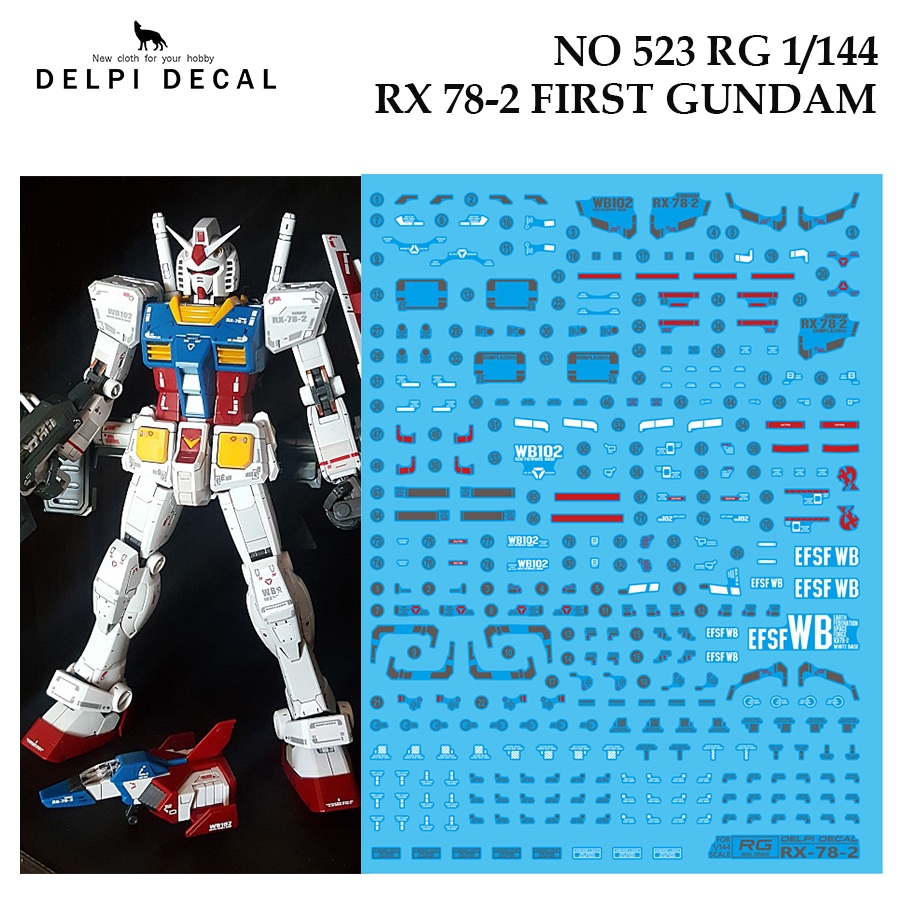 DECAL NƯỚC [DELPI] 523 RG 1 / 144 RX 78 2 SLIDE GUNDAM ĐẦU TIÊN