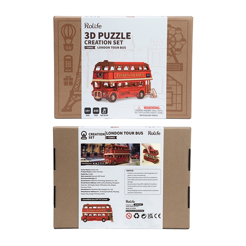 Bộ mô hình gỗ xe buýt du lịch Robotime & Rolife RBT London
