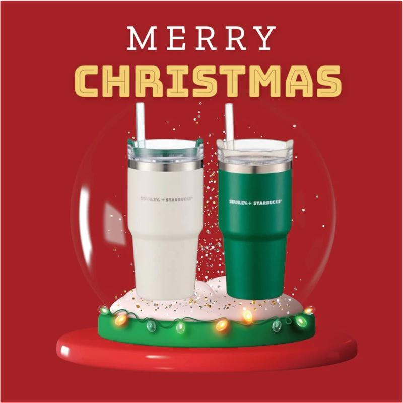 20oz / 600ml Stanley STARBUCKS Kính Nước Có Ống Hút Và Nắp Chai Inox 304 Bảo Quản Nóng Lạnh SS2 20 T