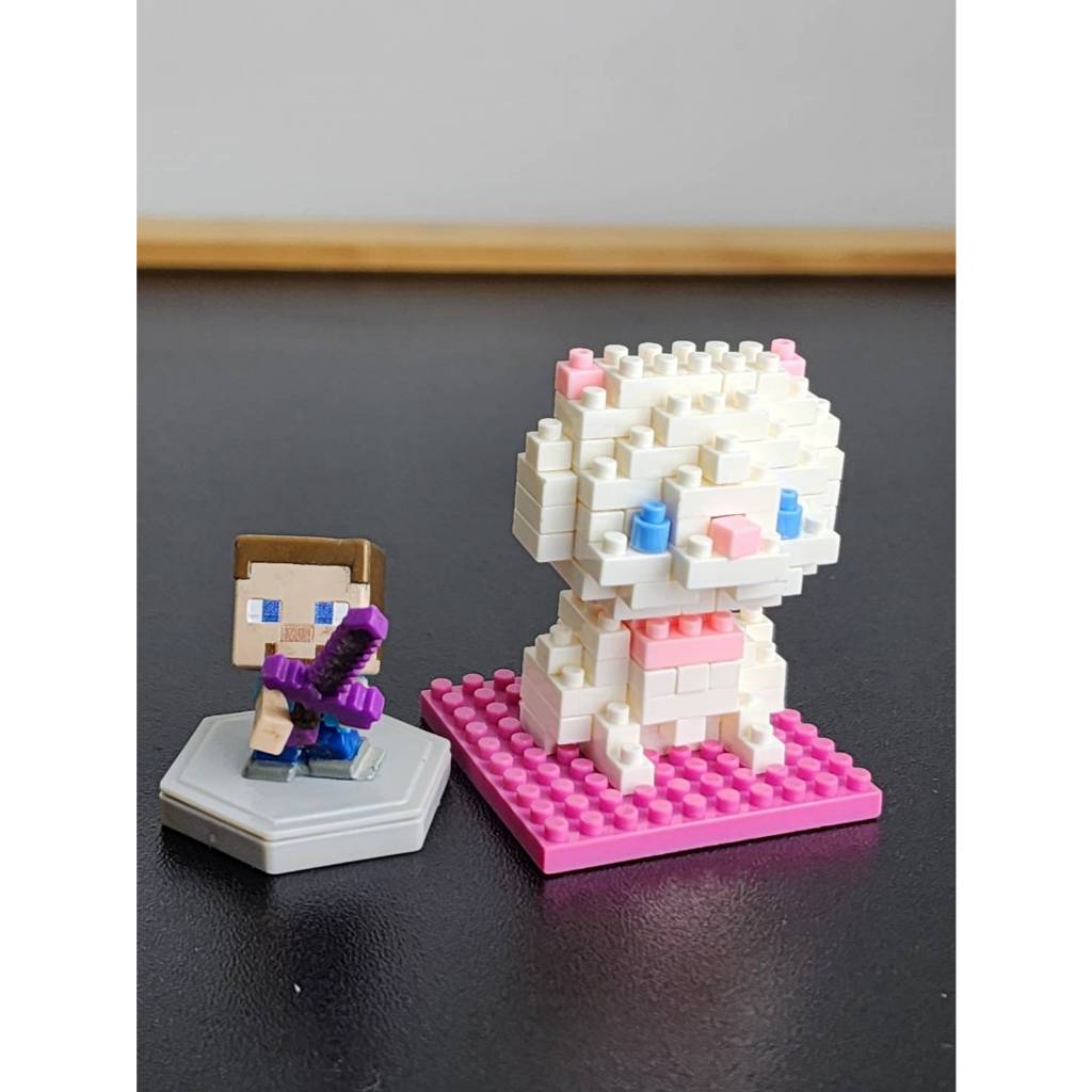 ❈ ่ ◕ Kids Blocks Nanoblock Animal F White Cat Minecraft Earth Boost Minis Nhân vật tấn công Steve M