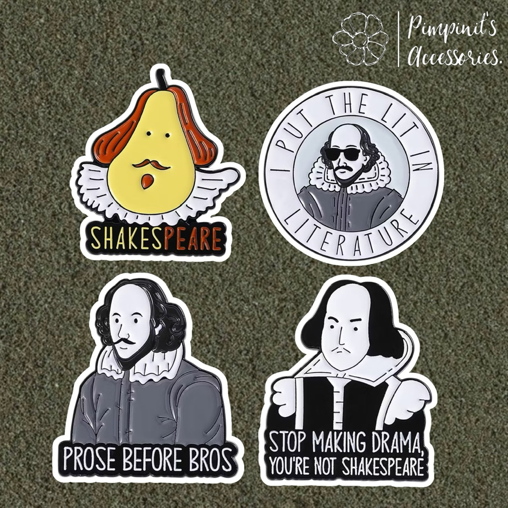 Shop: Bộ trâm cài WILLIAM SHAKESPEARE POET | Pin PLAYWRIGHT & Men