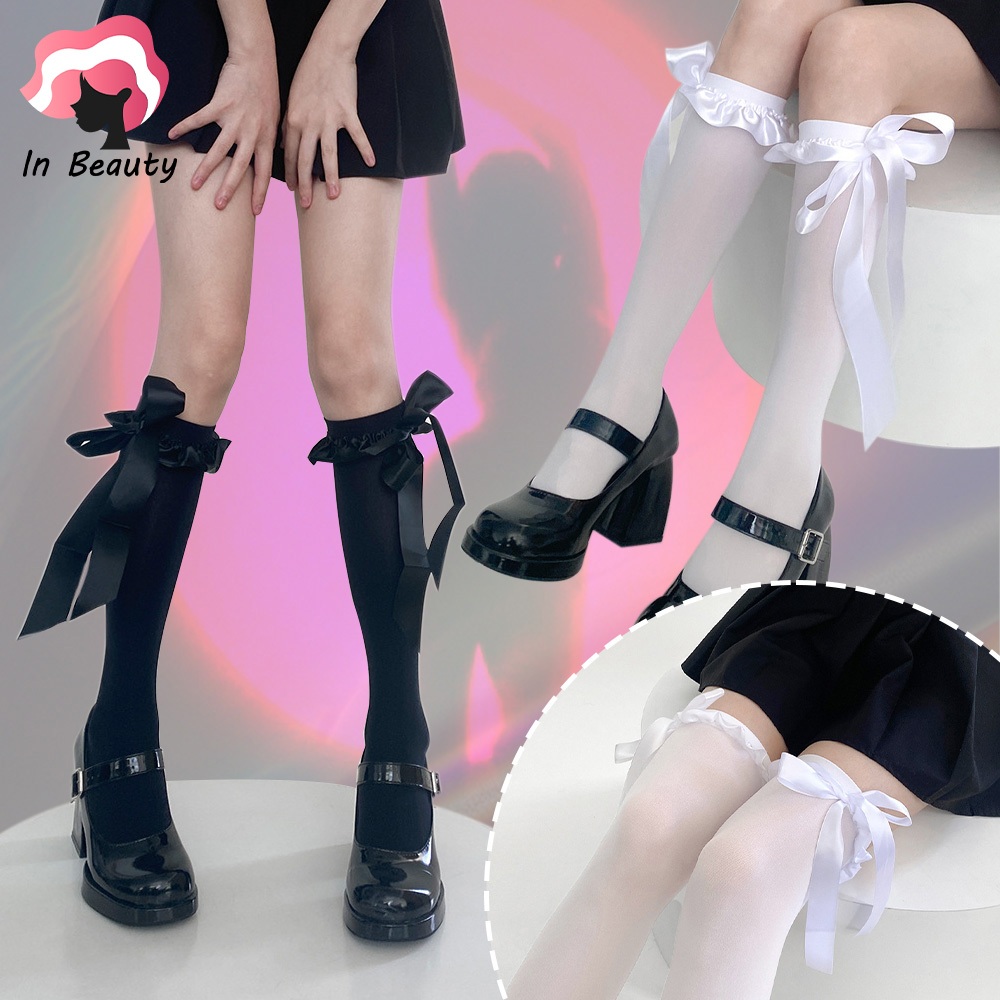 JK Gothic Phong Cách Nơ Thời Trang Tất Dài Cho Trẻ Em Trang Trí Ngọt Ngào Và Đáng Yêu Trẻ Em