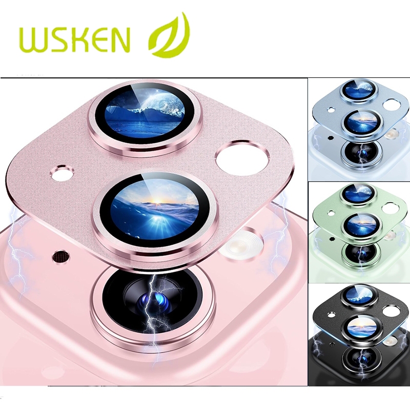 Wsken iPhone 17 Bảo vệ ống kính 16 15 14 13 Camera 16 Plus Vỏ bảo vệ màn hình kim loại