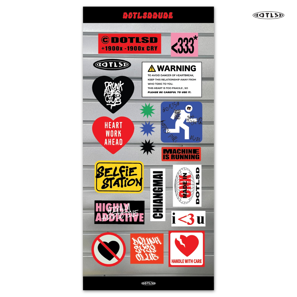 DOTLSD RANDOM TÍN HIỆU STICKER-Áo PVC chống nước