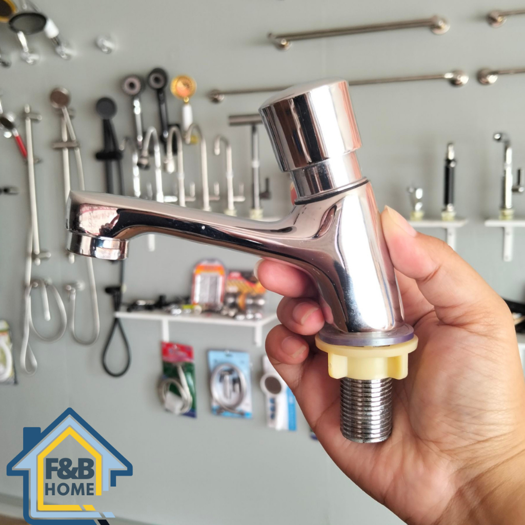 Van ép vòi chậu rửa F & BHome Chất liệu thép không gỉ sáng bóng được kết nối với ống 4 Inch Tis Cert