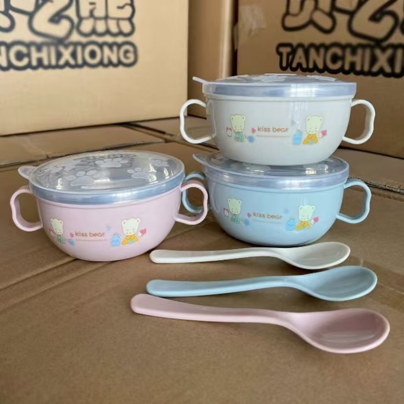 Bát inox có nắp và thìa (1 bộ 1 1 thìa / nắp)