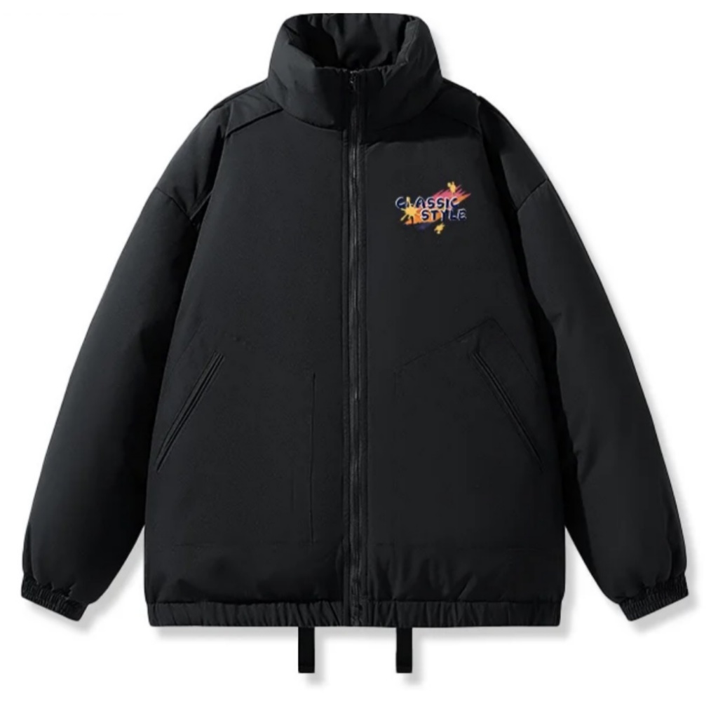 COAT-01 Nam Cotton Dày COAT Màu Trơn Kích Thước Lớn Rời Cổ Đứng Ấm Đồng Bằng Áo Khoác