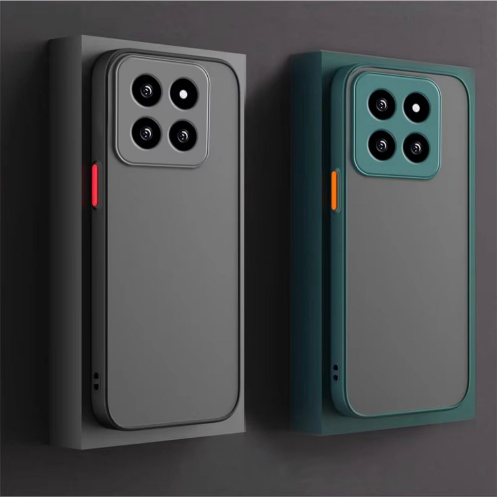 Case mi 14t pro Nút màu mờ chống sốc cạnh mềm lưng cứng 14t [Gửi từ Thái Lan]