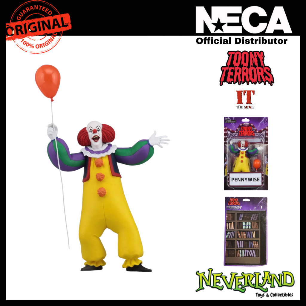 (BÁN HÀNG) (NECA) Toony Terrors - Nhân vật hành động tỷ lệ 6 "– Pennywise (IT 1990 miniseries)