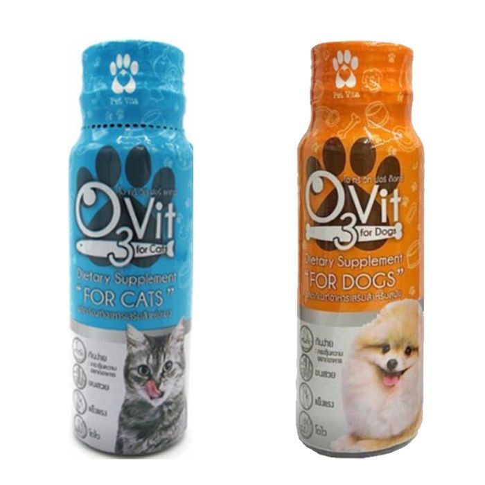 O3vit 50 ml Một chất lỏng bổ sung cho mèo / chó làm cho tóc đẹp. Mạnh mẽ với Lysine Immune Booster S