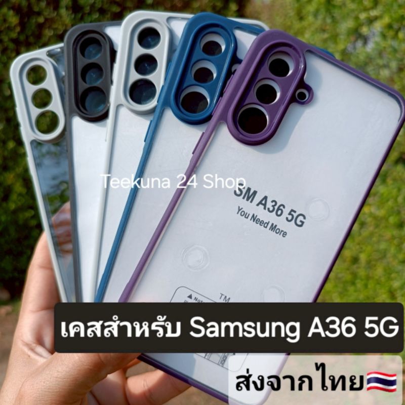 Ốp Lưng Cho Samsung A36 5G Silicone Edge Màu Lưng Trong Suốt + Bảo Vệ Camera A36 5G