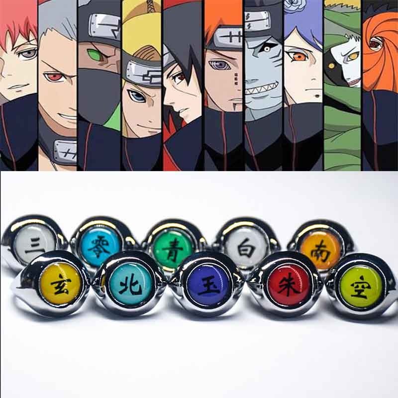Nhẫn Ánh Sáng Akatsuki Với Hộp Họa Tiết Đám Mây Từ Anime Naruto