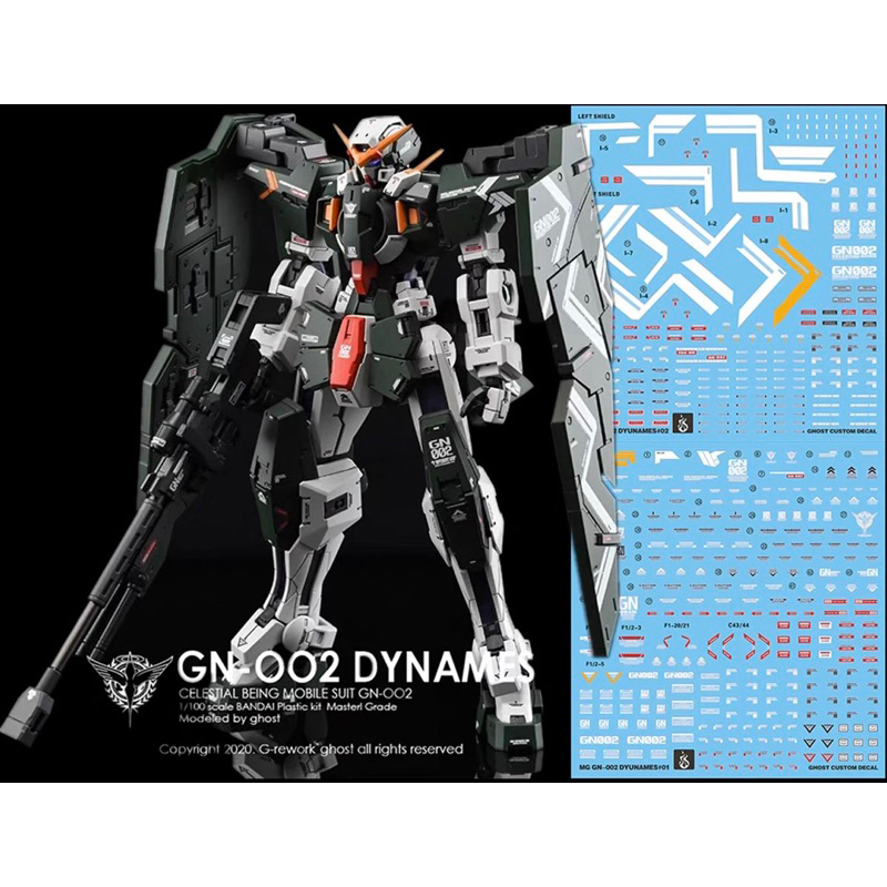 DECAL Water [GHOST] MG 1 / 100 Dynames Gundam Phản Quang Blacklight 2 Tờ