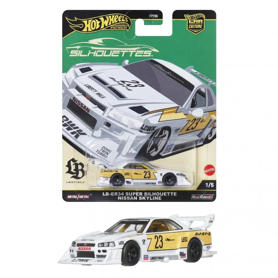 Hot Wheels Premium LB-ER34 Nissan Skyline Super Silhouette LBWK Kim Loại Xe Mẫu Authentic JP270
