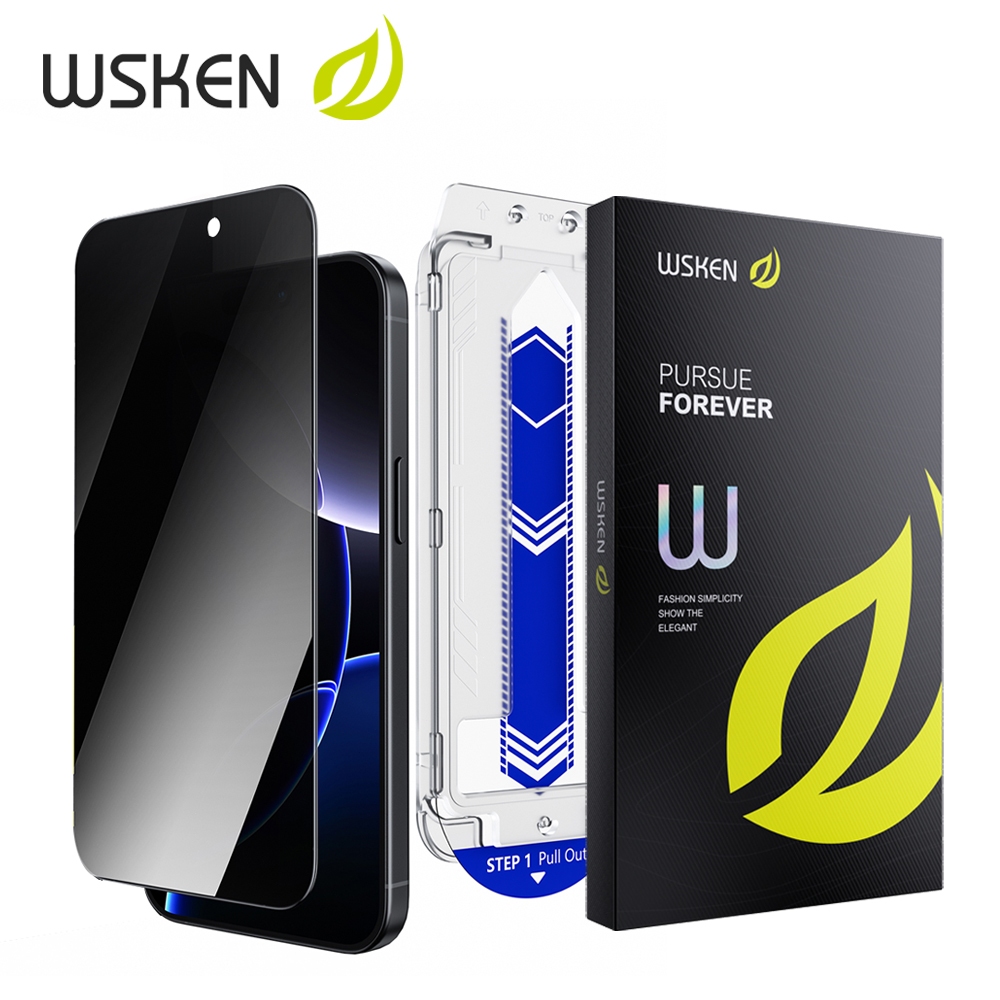 WSKEN 1 Phim Kính Cường Lực iPhone 17 ProMax HD [Chống Gián Điệp] [Chống Trầy Xước 9H] [Không Cạnh Đ
