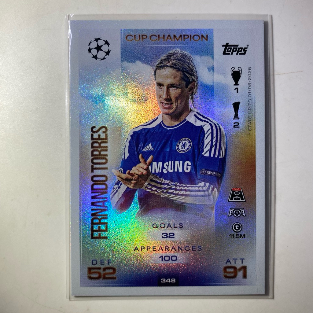 Thẻ bóng đá FERNANDO TORRES CHELSEA CUP CHAMPION TOPPS MATCH ATTAX