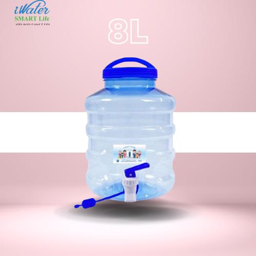 Bình đựng nước uống 8 lít Sản phẩm nội địa loại A / iWater Nhựa