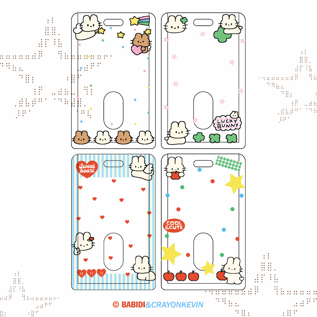 ️ (Hộp đựng thẻ) Khung thẻ Acrylic CHUBBY BUNNY có họa tiết thỏ