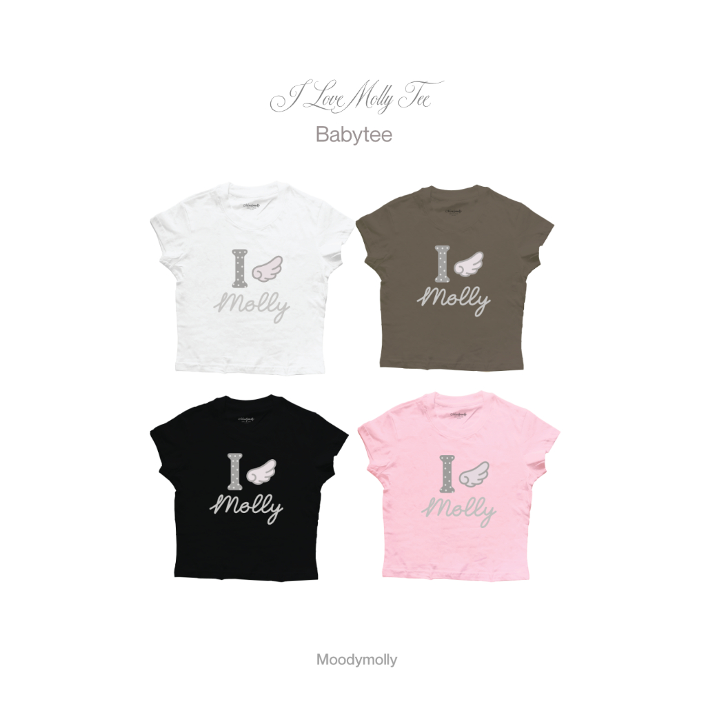 (mummymolly) áo thun babytee ilove molly Model 1 Cotton