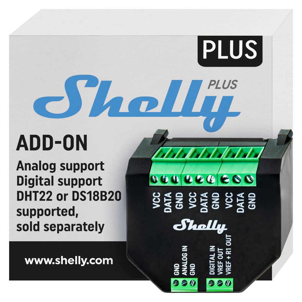 Shelly Plus Add-On Wi-Fi & Bluetooth Phụ kiện Đồng hồ đo nhiệt độ và độ ẩm Nhà tự động Alexa Google 