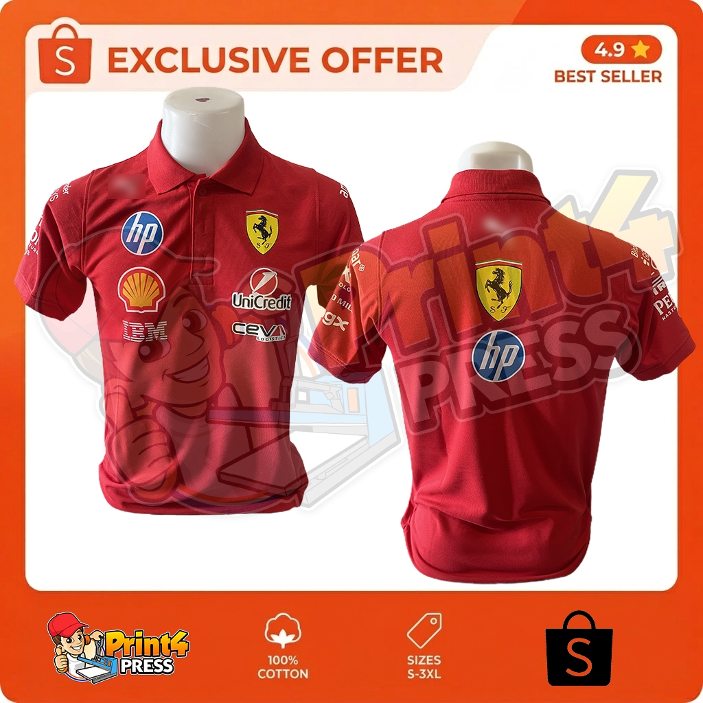 Áo Polo Đỏ Ferrari F1 F1 2026 1 Vải Cotton 1