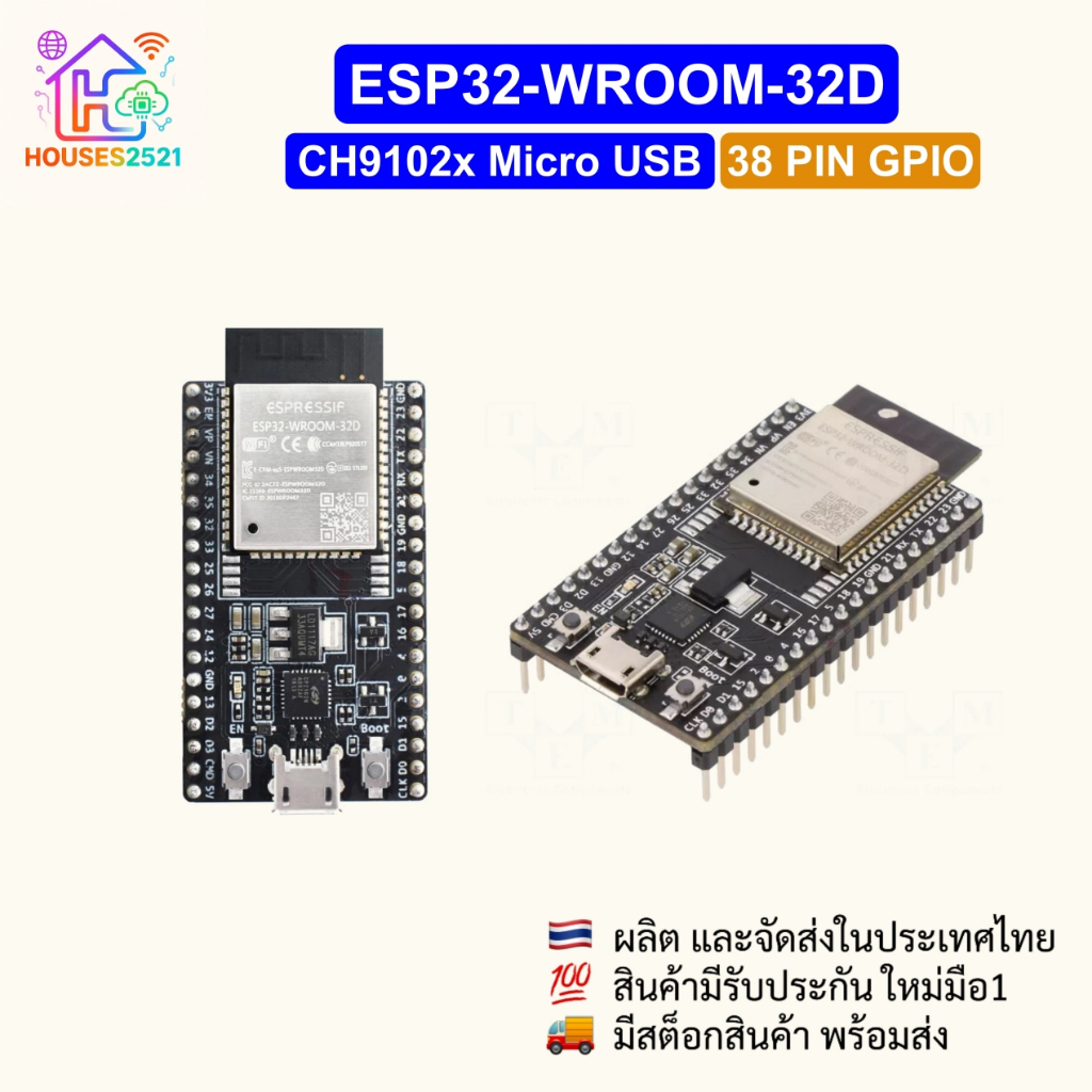 Bảng phát triển ESP32 WROOM 32D 38 Pin Micro USB CH9102X