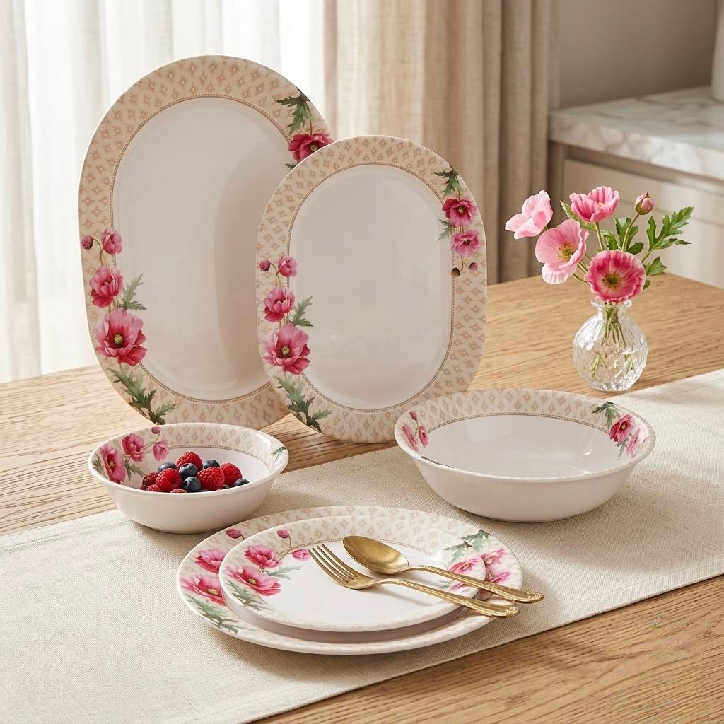 Mẫu đĩa và bát Melamine Poppy Delight (Poppy Delight) Thương hiệu Superware Srithai