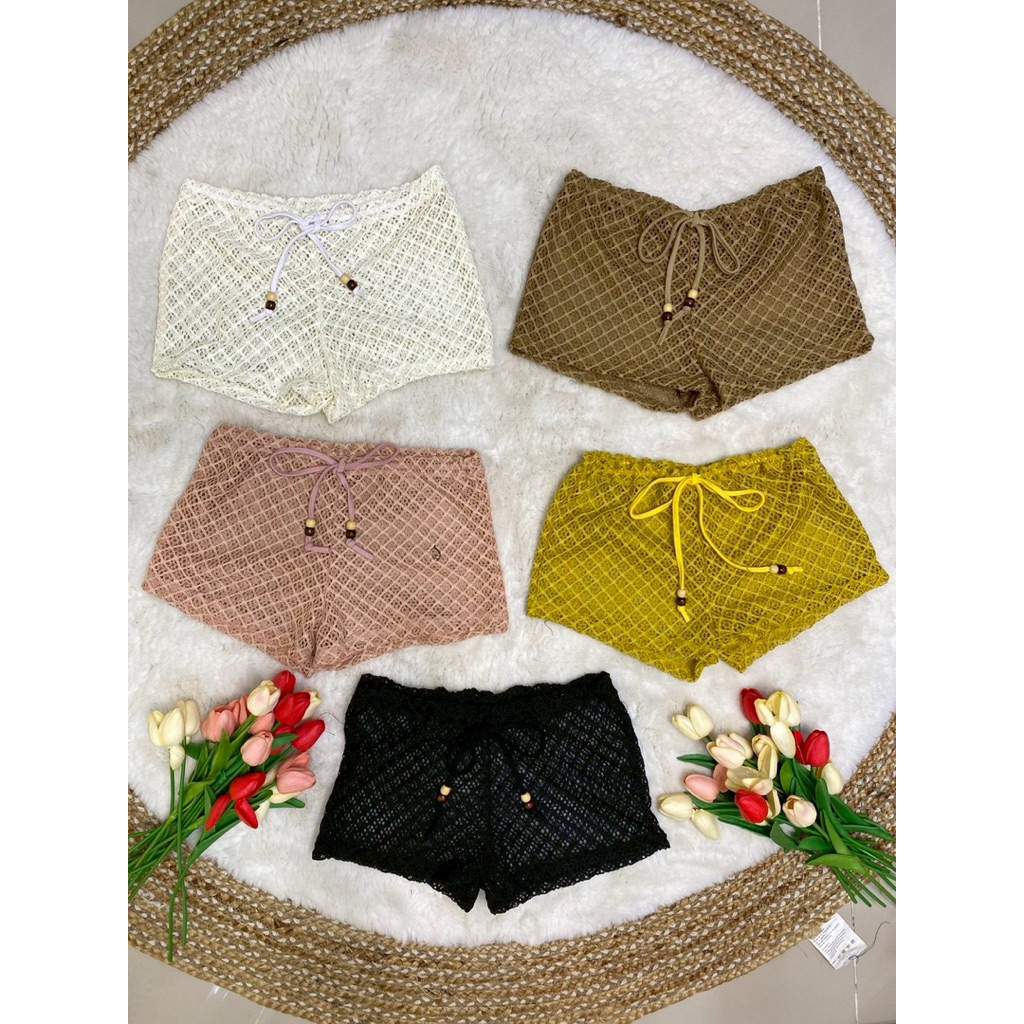 Quần short lưới có thể kéo được. Mặc nó đến bãi biển nóng bỏng. LB 40 Vai shop