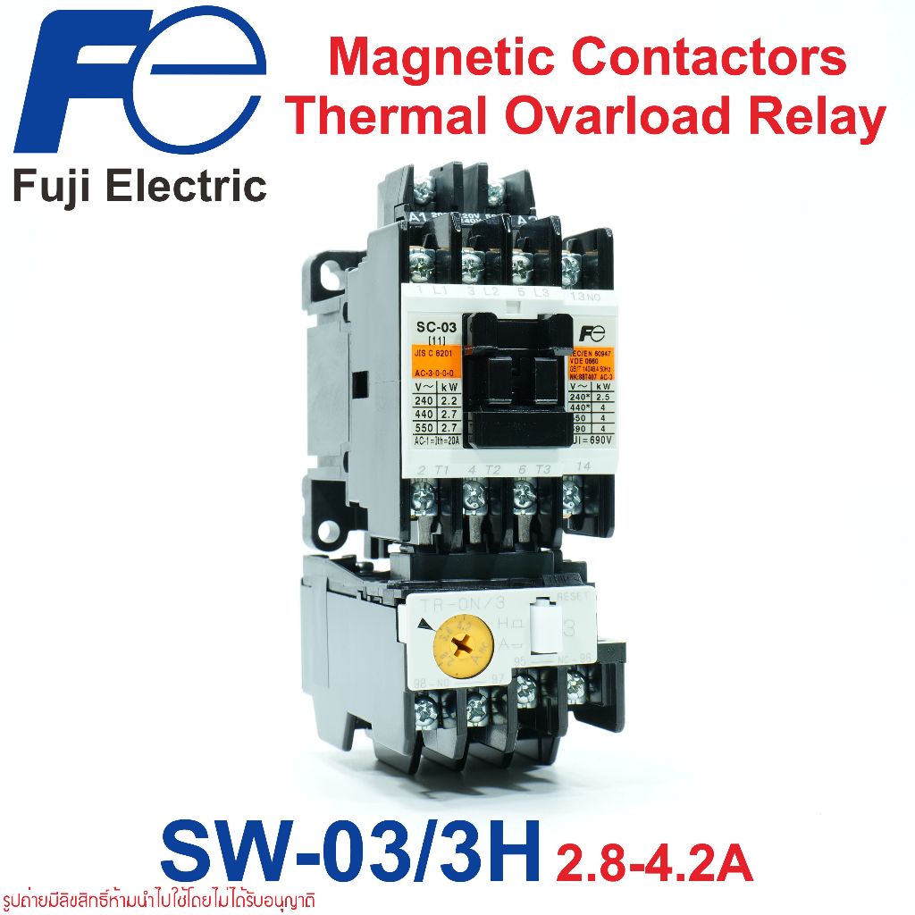 SW-03 / 3H Fuji Electric SW-03 / 3H 2.8-4.2A Fuji Electric Động Cơ Từ Tính Khởi Động SC-03 + TR-0N /