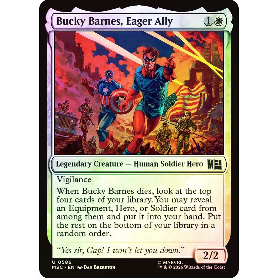 MTG - Magic The Gathering - Marvel Super Heroes Commander - Bucky Barnes, Eager Ally - Near Mint - F