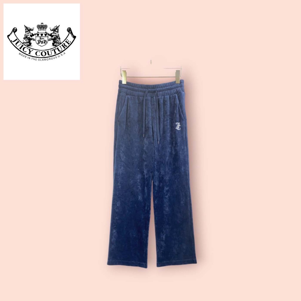 JUICY COUTURE Quần Couture Juicy Màu Xanh Navy Size-S Eo 27-36 Hông 42 Chiều Dài 40 Inch Vải Nhung C