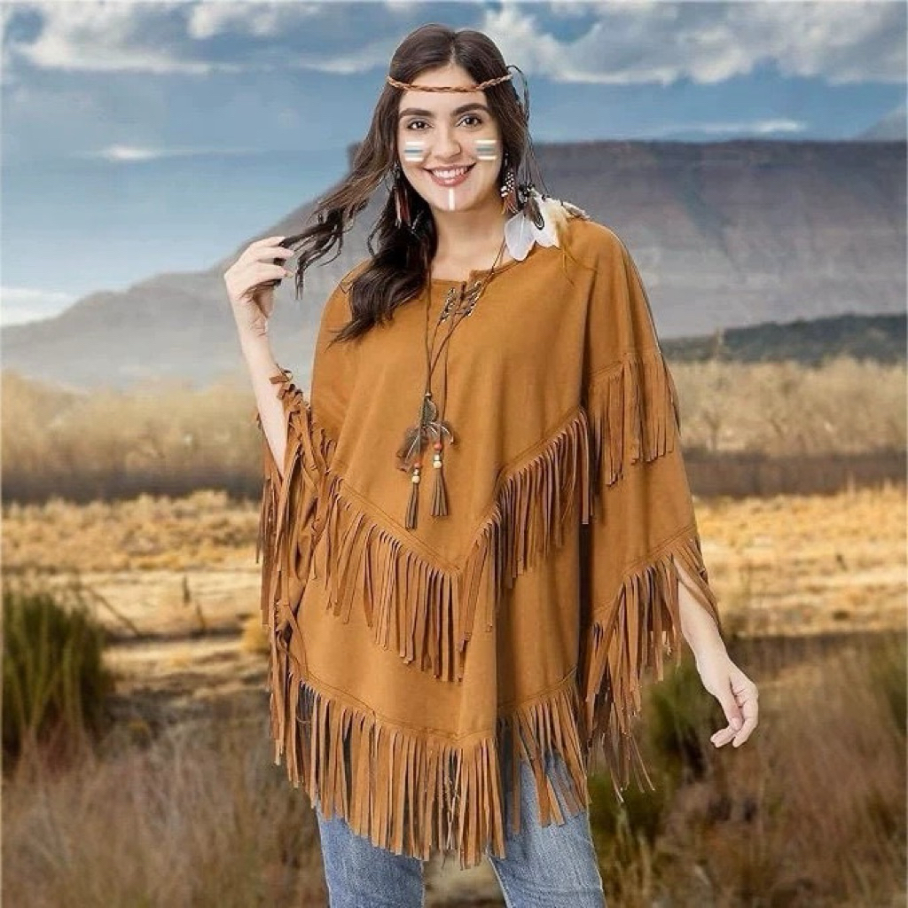 Áo khoác da lộn Màu nước Áo sơ mi Bohemian Phong cách Bohemian Oversize Kích thước lớn