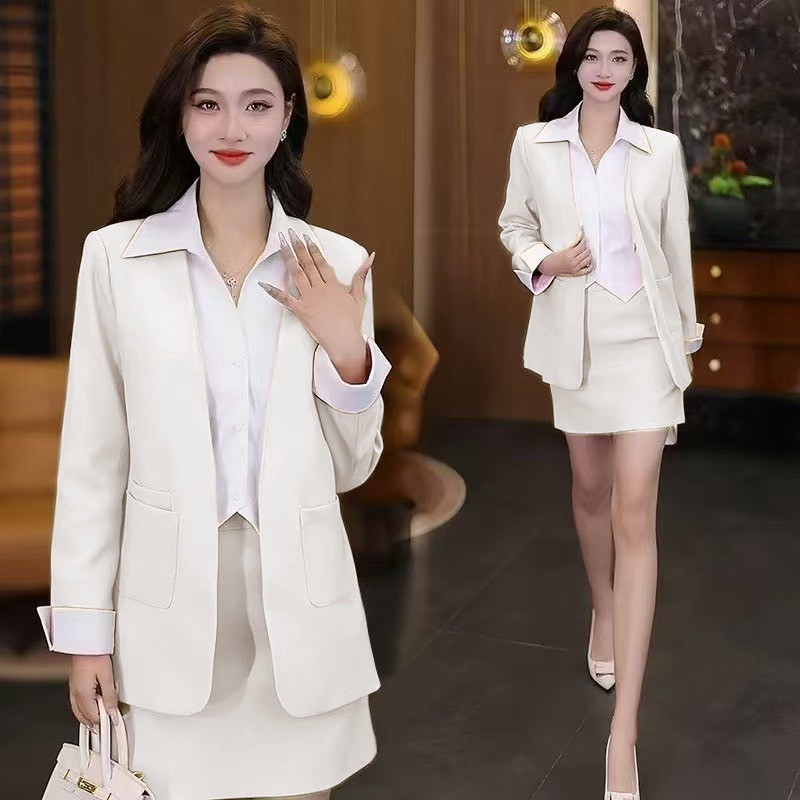 AJAYGNA Váy Nữ SUIT Bộ Áo Sơ Mi Cho Nữ Mũm mĩm Plus Size SUIT-32