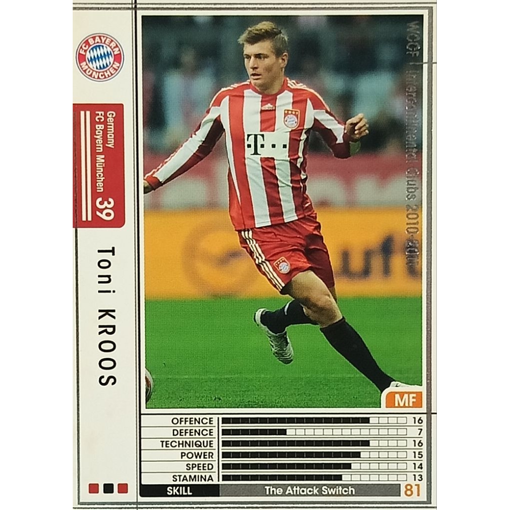 Panini WCCF 2010-11 Toni Kroos 1990 Đức Số 39 Bayern Munich Thẻ thường 151
