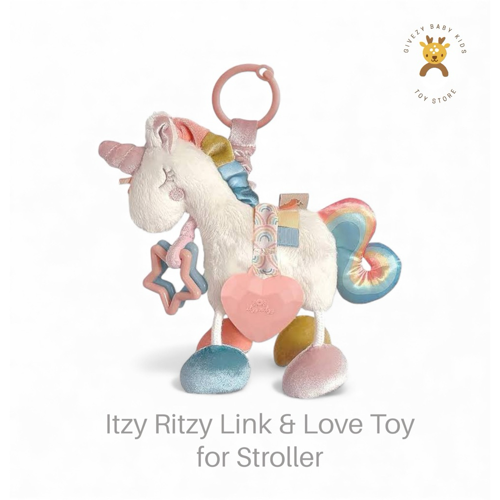 Link & Love Itzy Ritzy Unicorn Xe đẩy treo Đồ chơi giáo dục