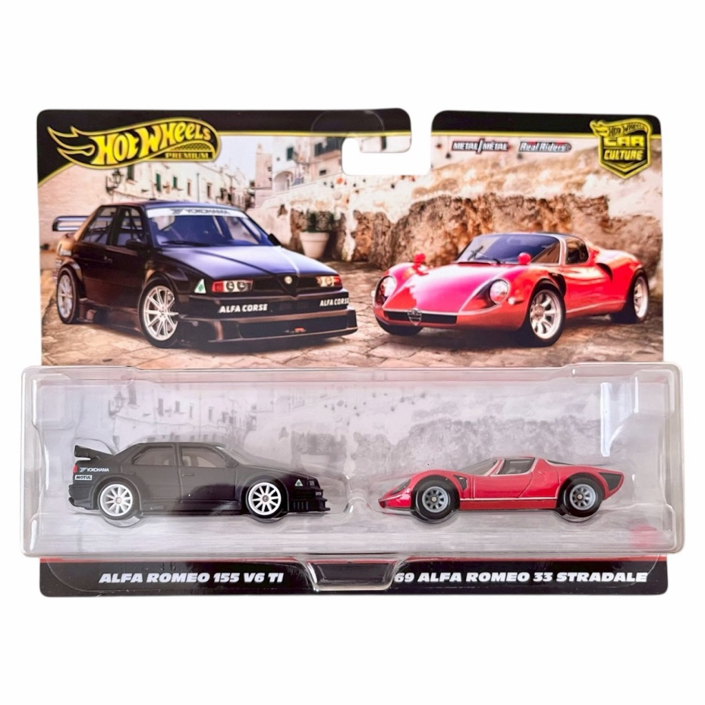 Hot Wheels Văn hóa ô tô cao cấp Alfa Romeo 155 V6 TI + 69 Alfa Romeo 33 Stradale