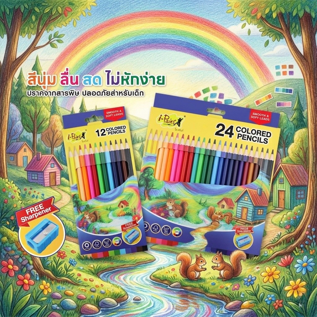 Mới I-Paint COLORED PENCILS (PENCILS MÀU) Tô màu vui nhộn Đánh thức sức mạnh sáng tạo đến mức đầy đủ