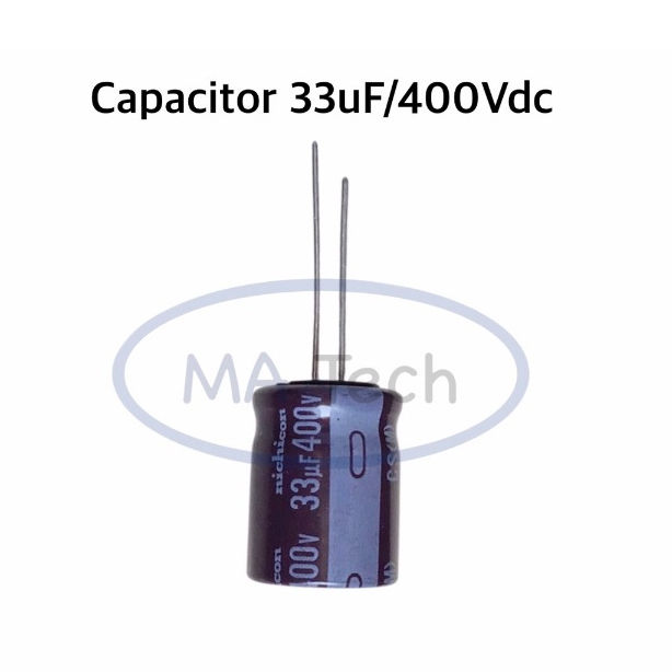 Tụ điện 33uf 400v 33uF400V 400v33uf Khoảng cách chân 7,5 Mm (Kích thước 16.0x20.0 Mm)