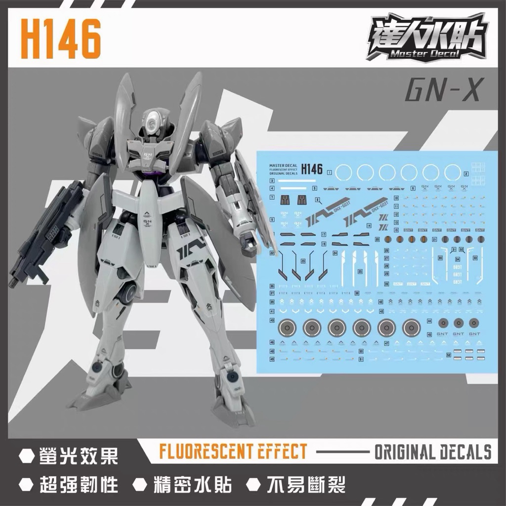 ️ Water DECAL DL H 146 HG 1 / 144 GNX-603T GN-X) Đèn đen phát sáng