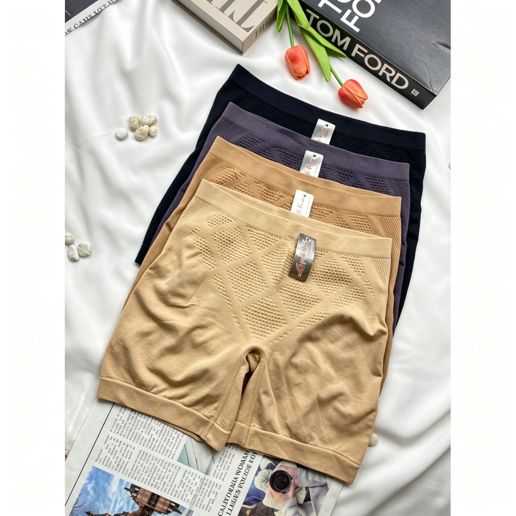 Quần vải dệt 3 Inch liền mạch bó sát để che giấu hình. Phong cách Hàn Quốc (Có thể đeo 40-95 Kg) Mẫu