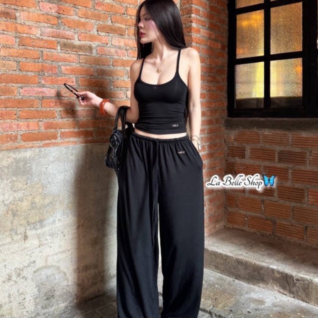 MNV STUDIO Bộ 2 Món Quần Vải Rayon Lớp A Dày Lb Phụ Tùng + Phụ Kiện Áo Sơ Mi Mini