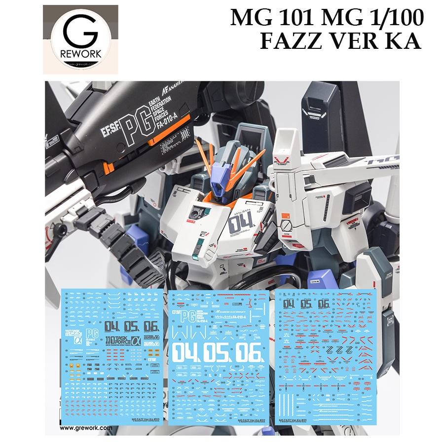 ❈ ้ ❈ [G Rework] MG101 MG 1 / 100 FAZZ VER KA GUNDAM NƯỚC SLIDE DECAL