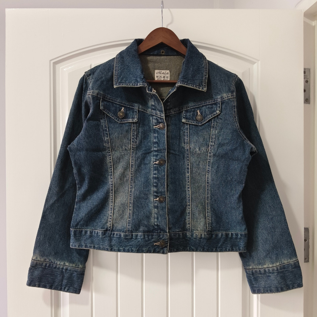 Áo khoác Denim cổ điển dành cho nữ OHLALA Sản xuất tại Nhật Bản