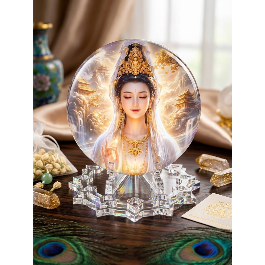 Trâm Locket Guanyin Bodhisattva Tư thế phước lành