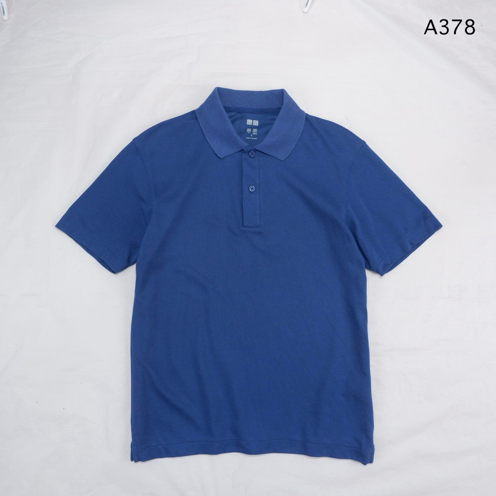 A378 Áo Sơ Mi Polo Nam Uniqlo AIRism Vải Màu Xanh Size S Inch