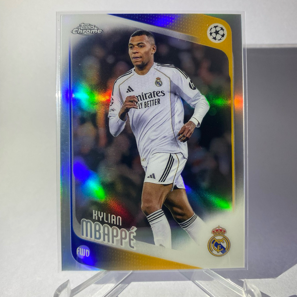 Thẻ bóng đá KELIAN MBAPPE REAL MADRID (Retractor) TOPPS CHROME 2026