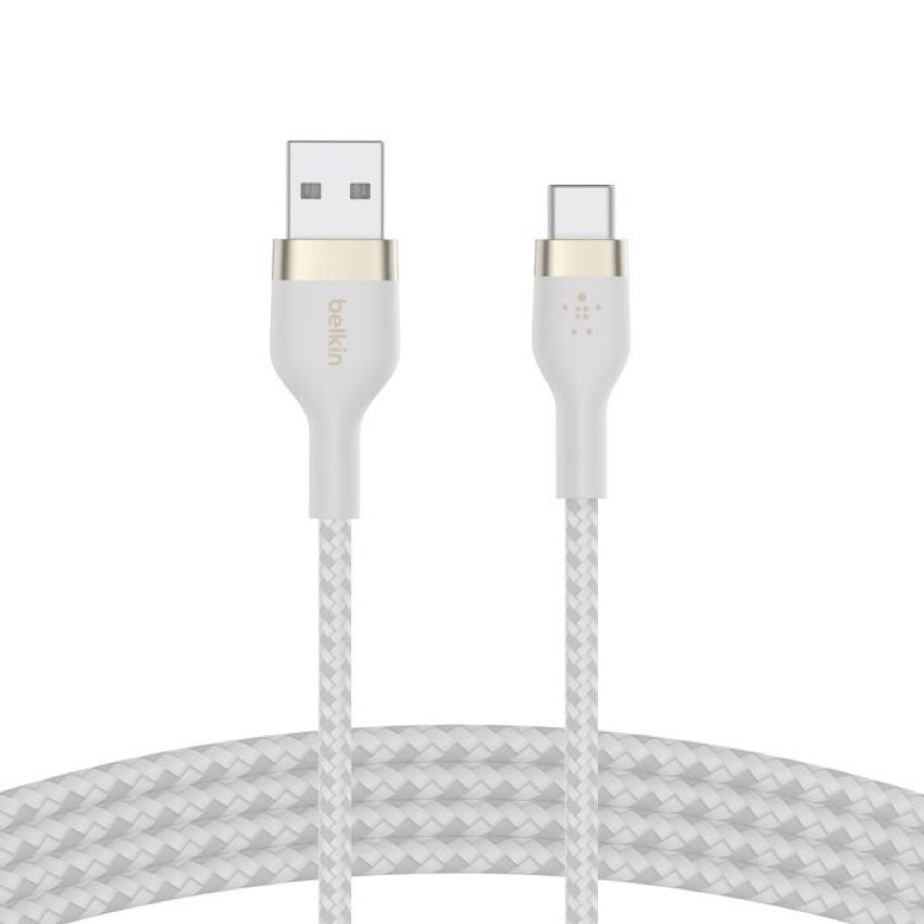 BELKIN ❈ ์ ✷ BOOST CHARGE Pro Flex Silicone hai mặt USB-A đến C 1M - Trắng của Dotlife