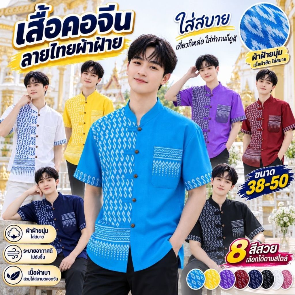 Quần áo Cotton-Thai Hook Pattern Nam