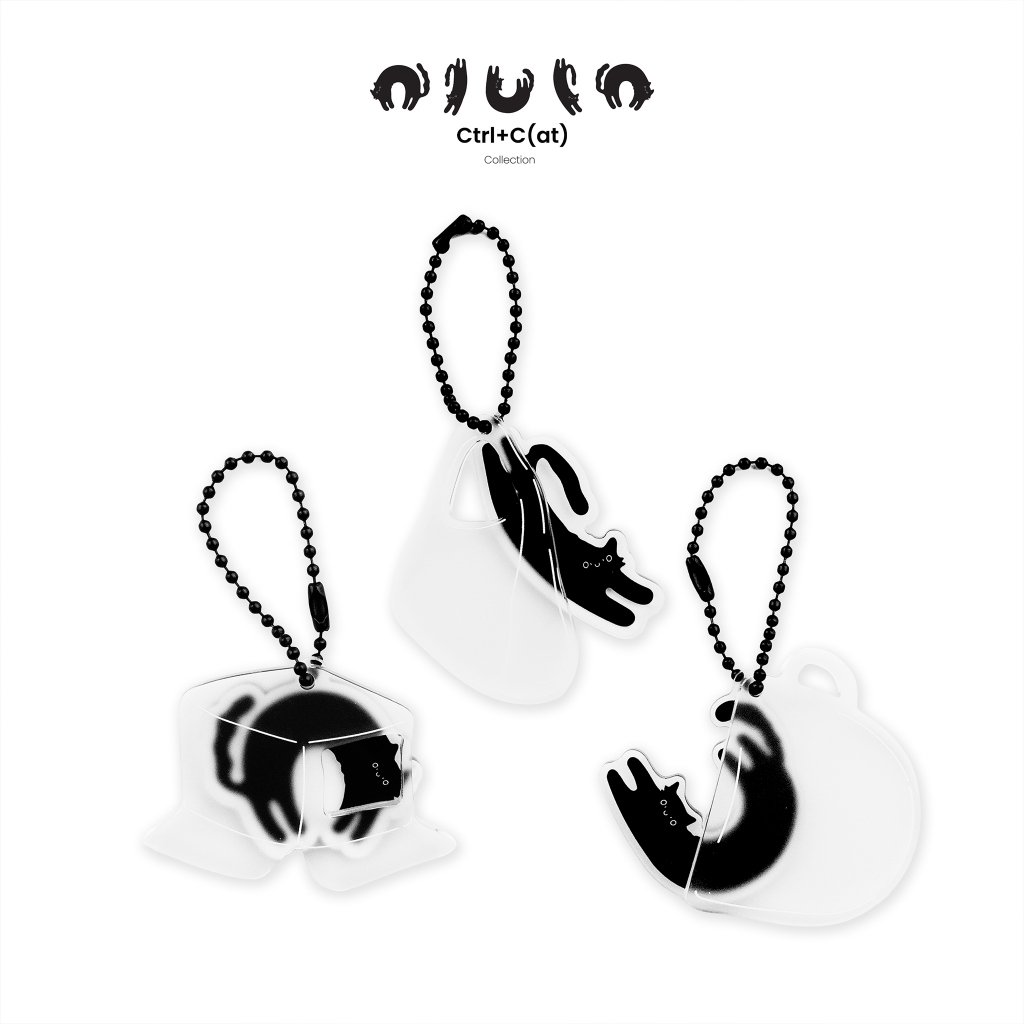 Oulo Ctrl + C (at) -Thiết kế 2 trong 1 móc khóa đôi Acrylic